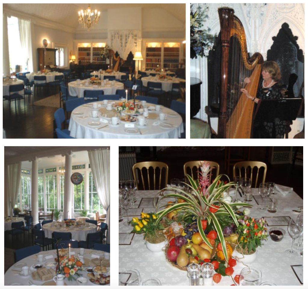 A collection of photos of settings prepared for functions at St Mary's