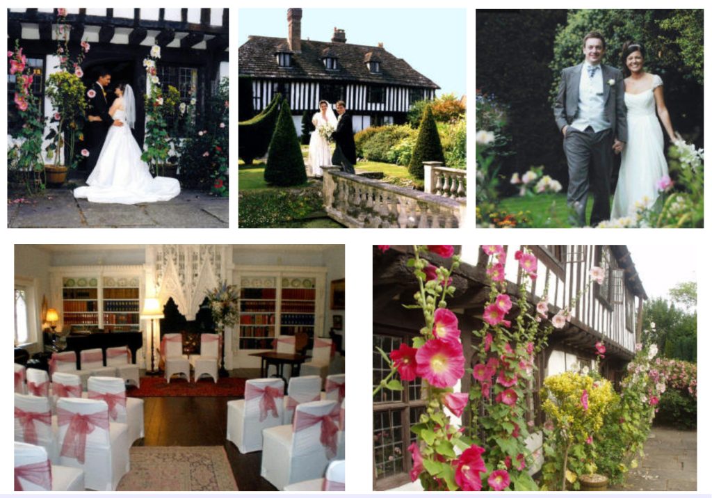 A collection of photos of wedding scenes at St Mary's